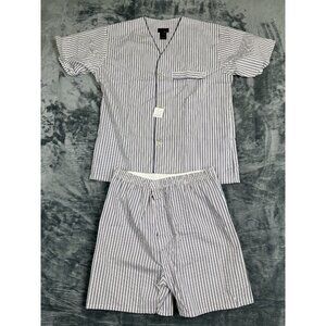 Bill Blass Mens Striped Pajama Set Large NWT  Short Sleeve & Shorts
